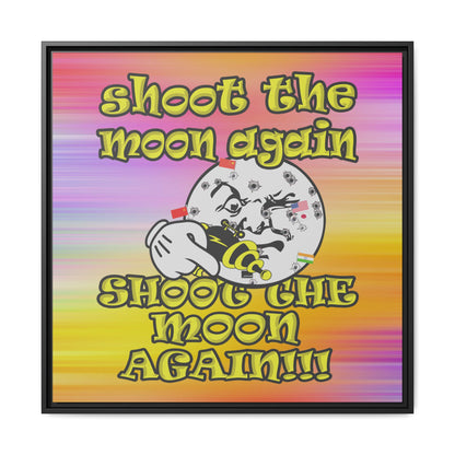 shoot the moon again - framed canvas art (color blur)