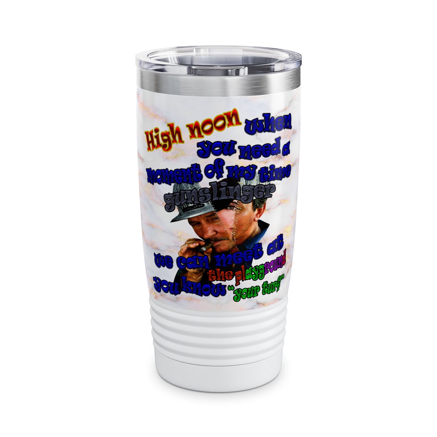 high noon - Ringneck Tumbler, 20oz (white marble)