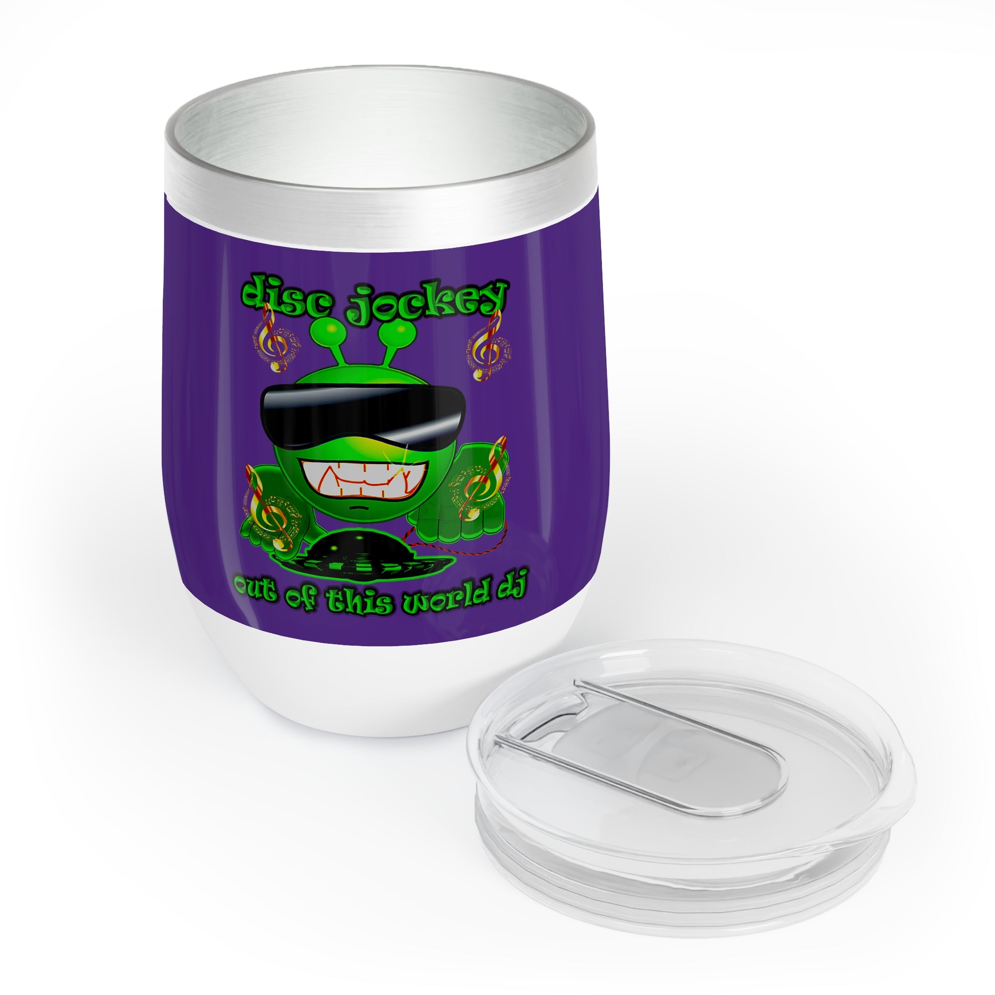 disc jockey - Chill Wine Tumbler (purple)
