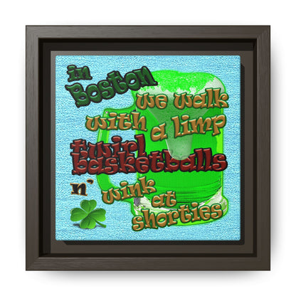 celtics logo - framed canvas art (faded blue)