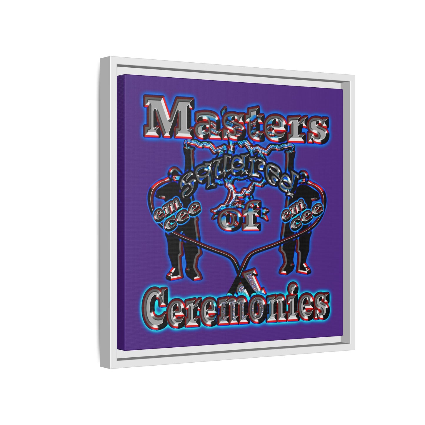em cee squared - framed canvas art (purple)