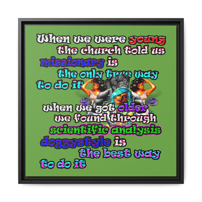 doggystyle - framed canvas art (green)