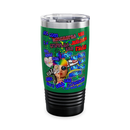 drop the beat - Ringneck Tumbler, 20oz (dark green)