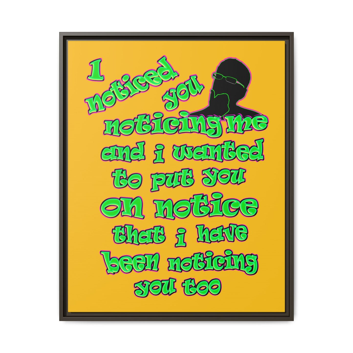 noticed you noticing - framed canvas art (yellow)