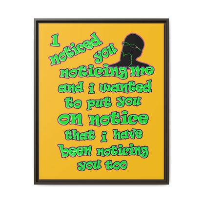 noticed you noticing - framed canvas art (yellow)