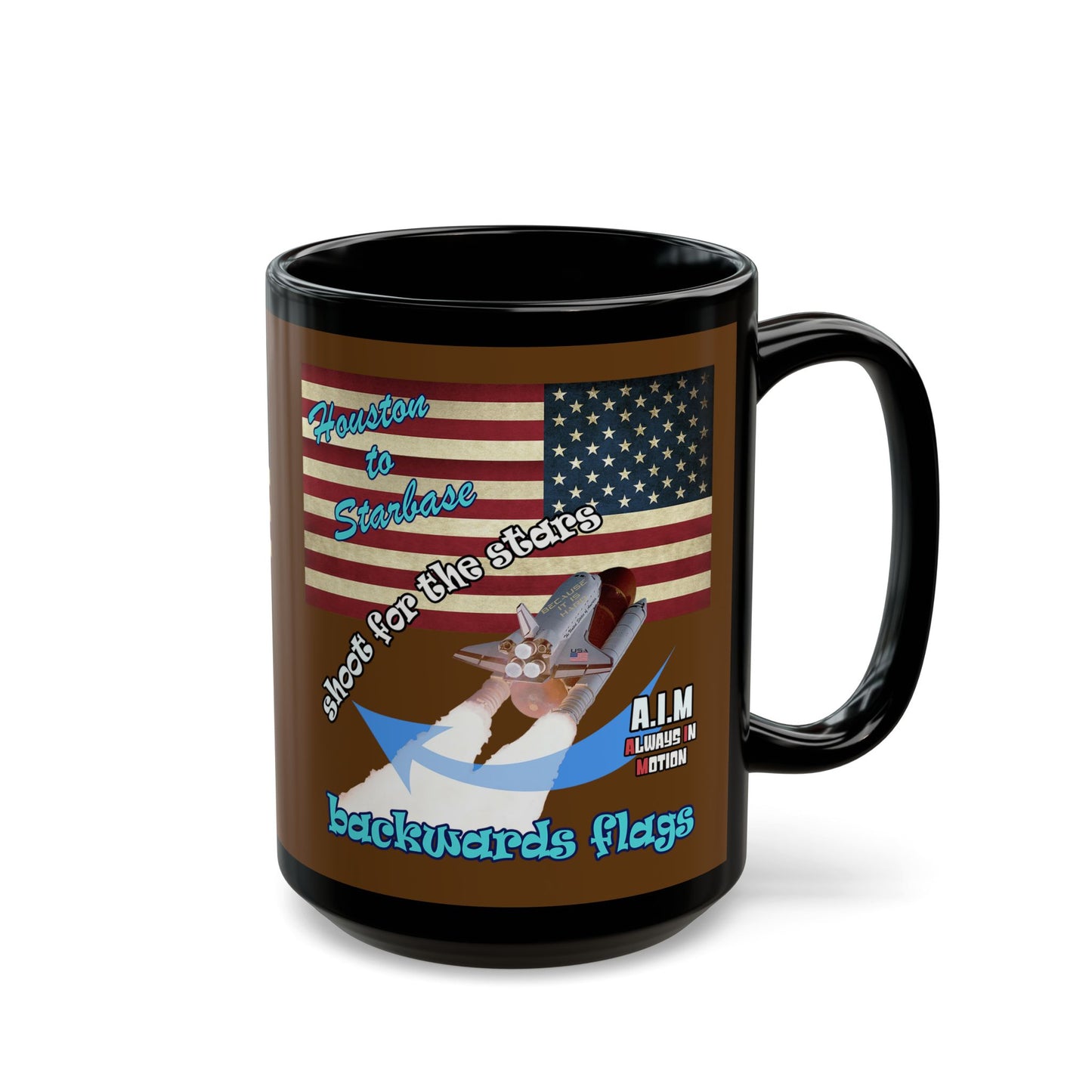 shoot for the stars - Black Mug (brown)