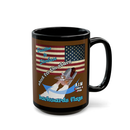 shoot for the stars - Black Mug (brown)