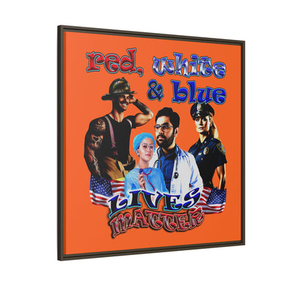 rw&b lives matter - framed canvas art (orange)
