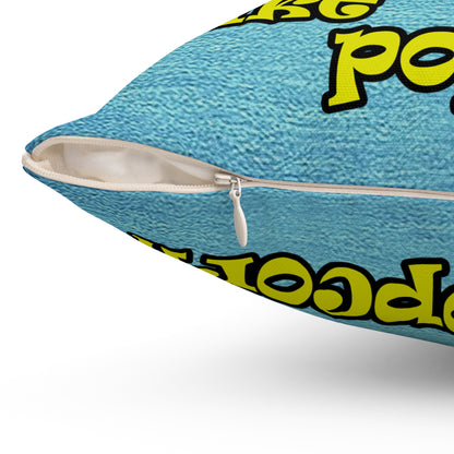 popping like popcorn - Spun Polyester Square Pillow - (faded dark blue)