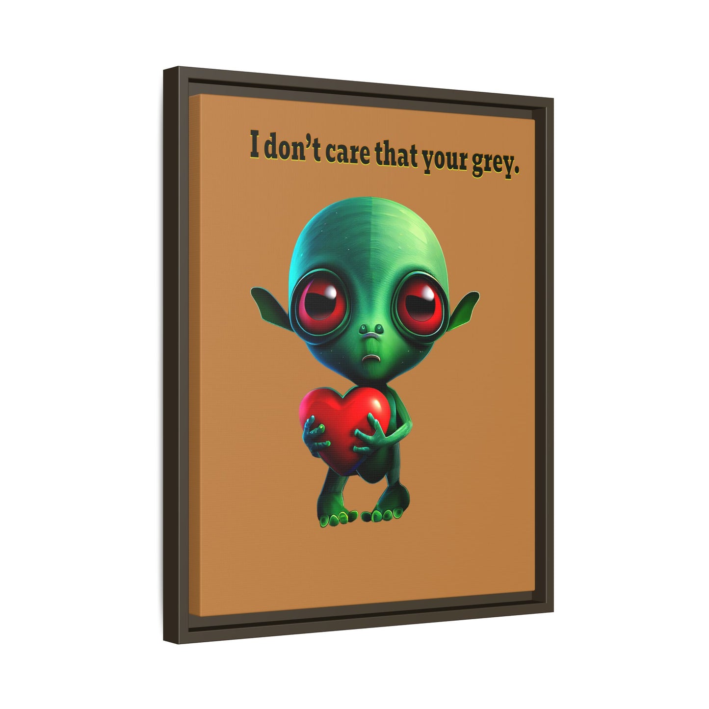 I don't care that your grey - framed canvas art (light brown)