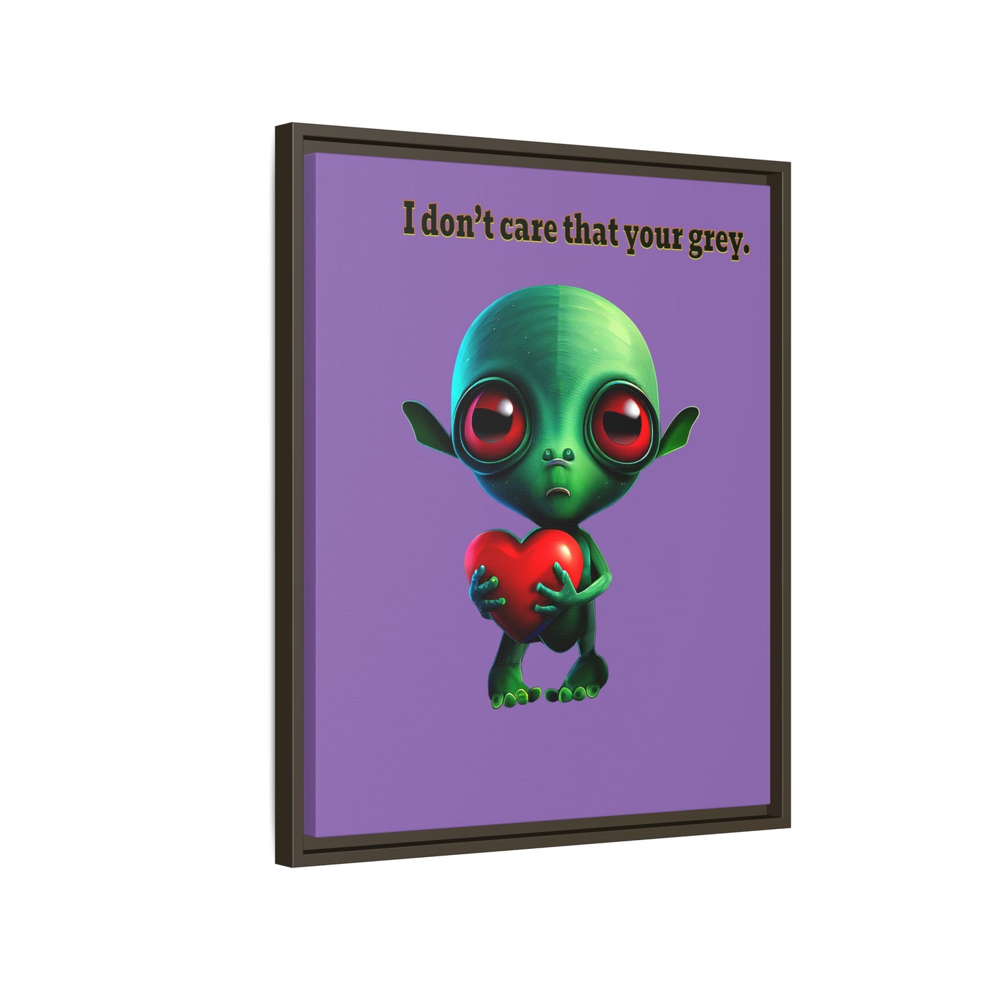 I don't care that your grey - framed canvas art (light purple)