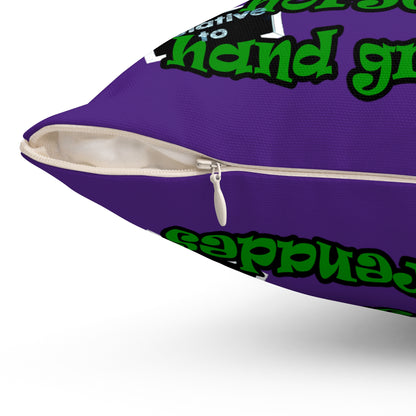 my luck - Spun Polyester Square Pillow - (purple)