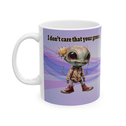 I don't care that your grey - White Mug (light blue-pink wave)