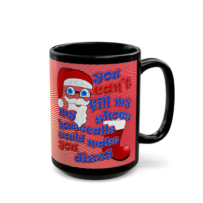 santa's shoes - Black Mug (yellow-orange wave)