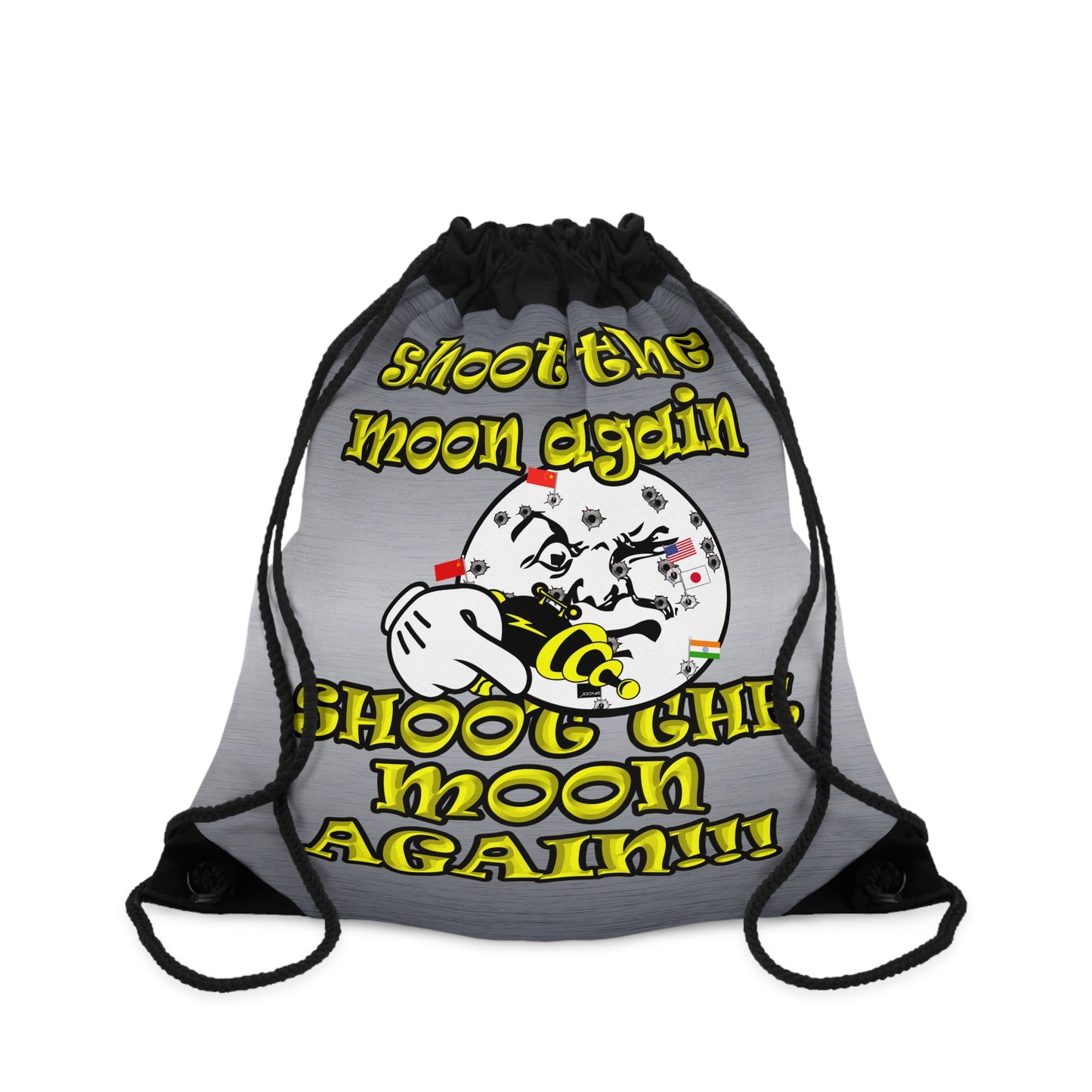 shoot the moon again - Drawstring Bag (brushed nickel)