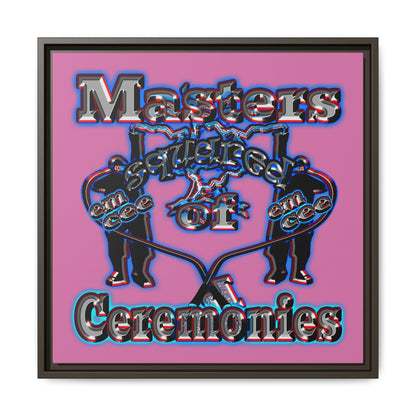 em cee squared - framed canvas art (light pink)