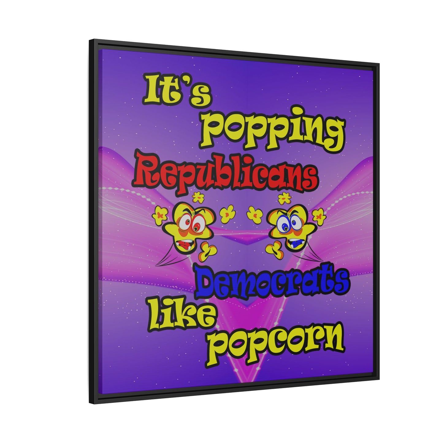popping like popcorn - framed canvas art (purple-pink wave)