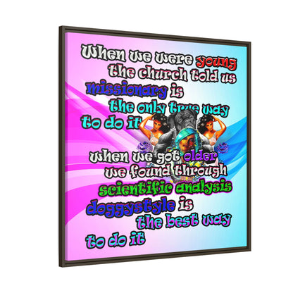 doggystyle - framed canvas art (light blue-pink wave)