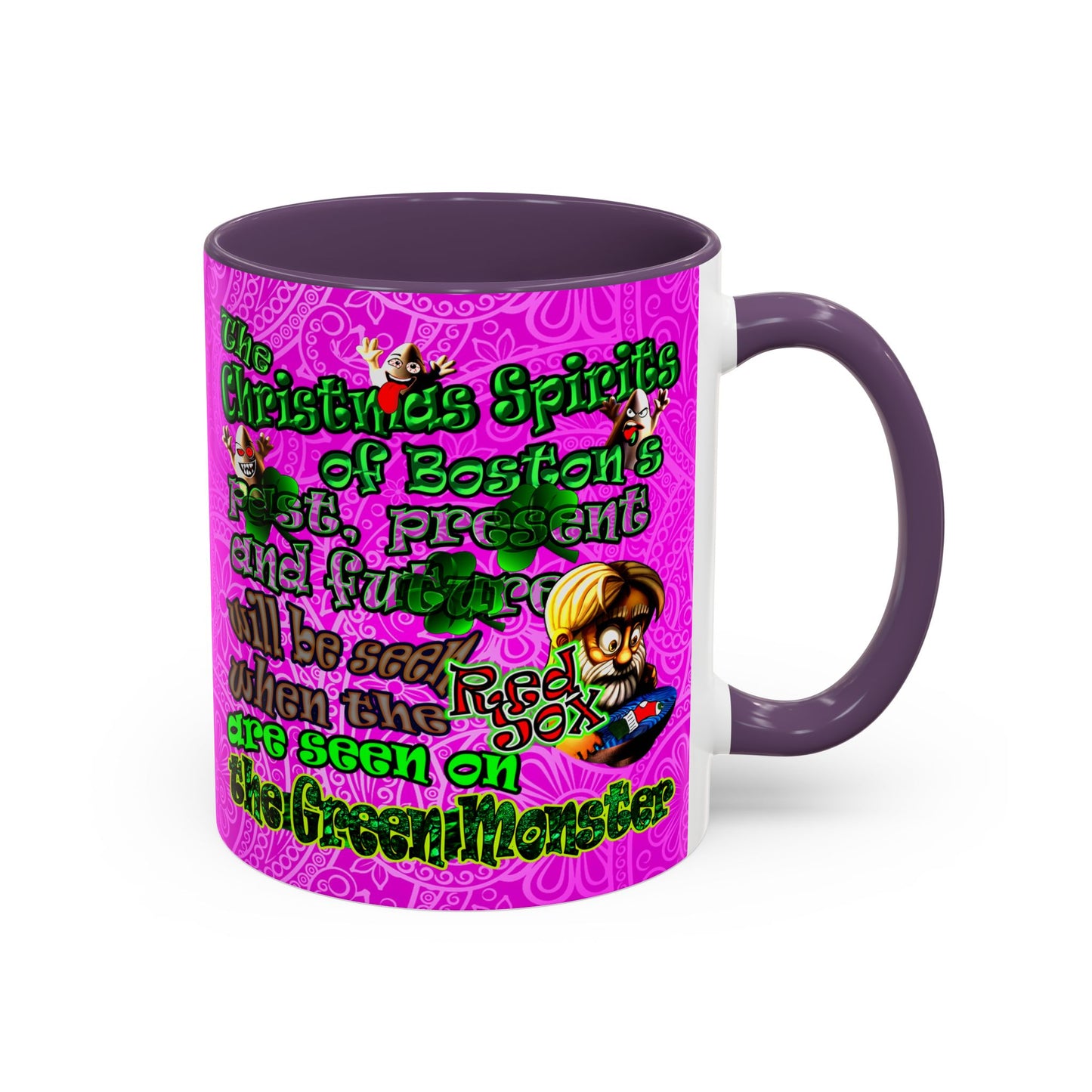 christmas spirits of boston - Accent Mug (pink swirl)