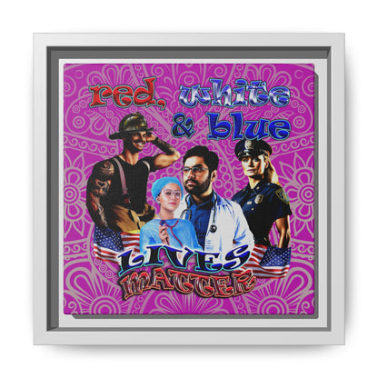 rw&b lives matter - framed canvas art (pink swirl)