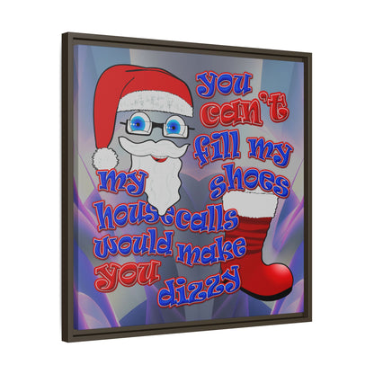 santa's shoes - framed canvas art (grey-pink wave)