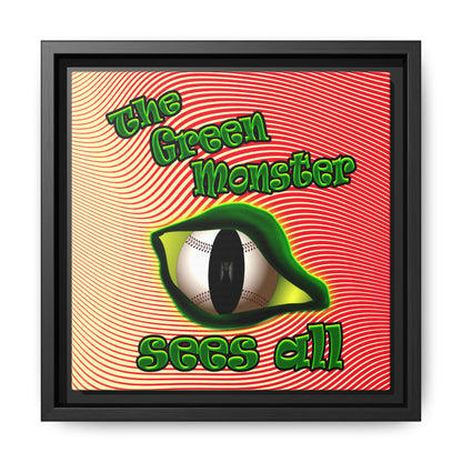 green monster - framed canvas art (yellow-orange wave)