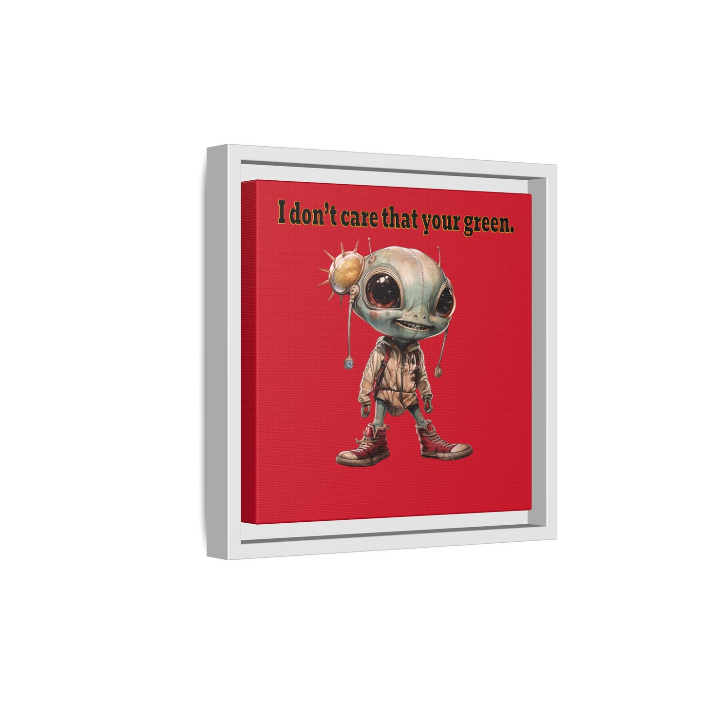 I don't care that your green - framed canvas art (dark red)