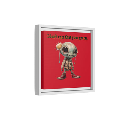 I don't care that your green - framed canvas art (dark red)