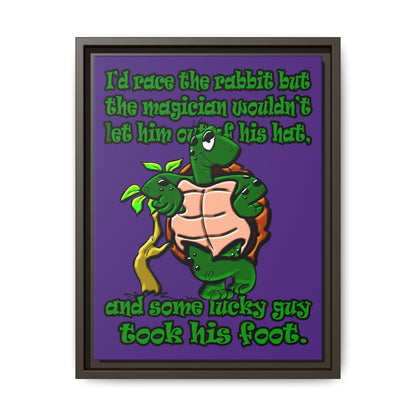 turtle race - framed canvas art (purple)