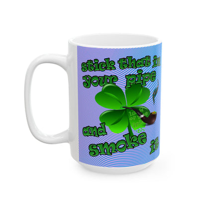 celtics logo - White Mug (light blue-purple wave)