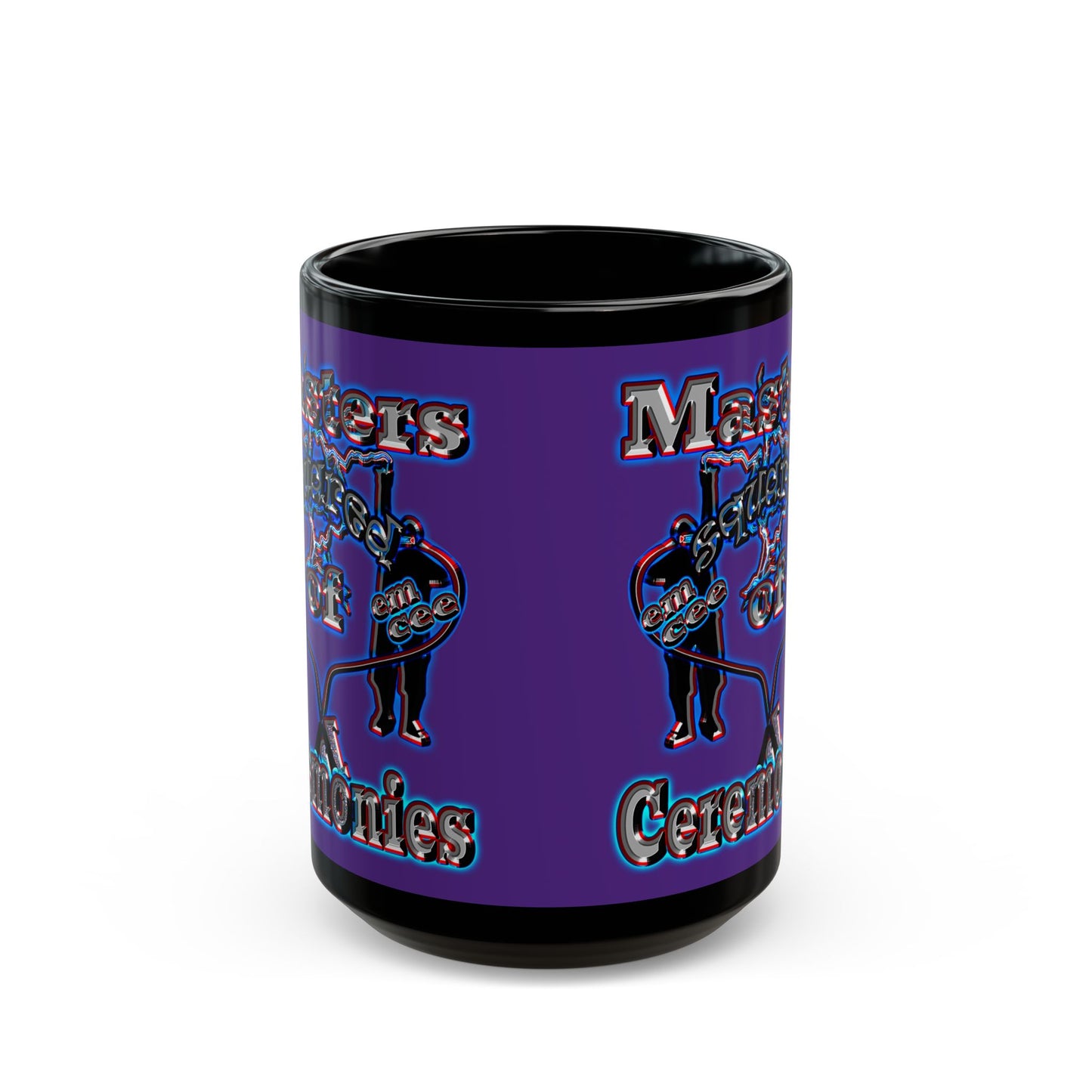 em cee squared - Black Mug (purple)