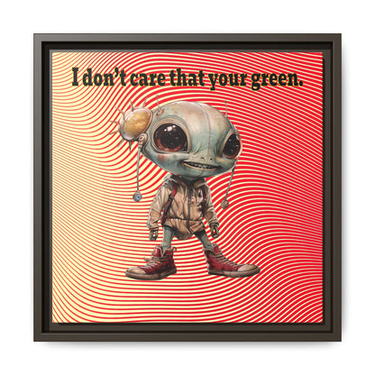 I don't care that your green - framed canvas art (yellow-orange wave)