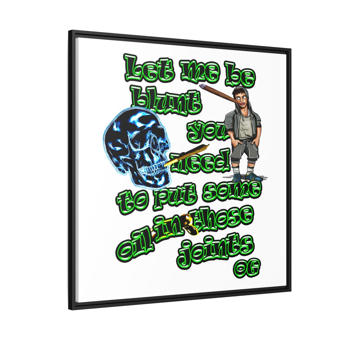 og - framed canvas art (white)