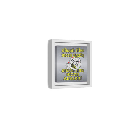 shoot the moon again - framed canvas art (brushed nickel)
