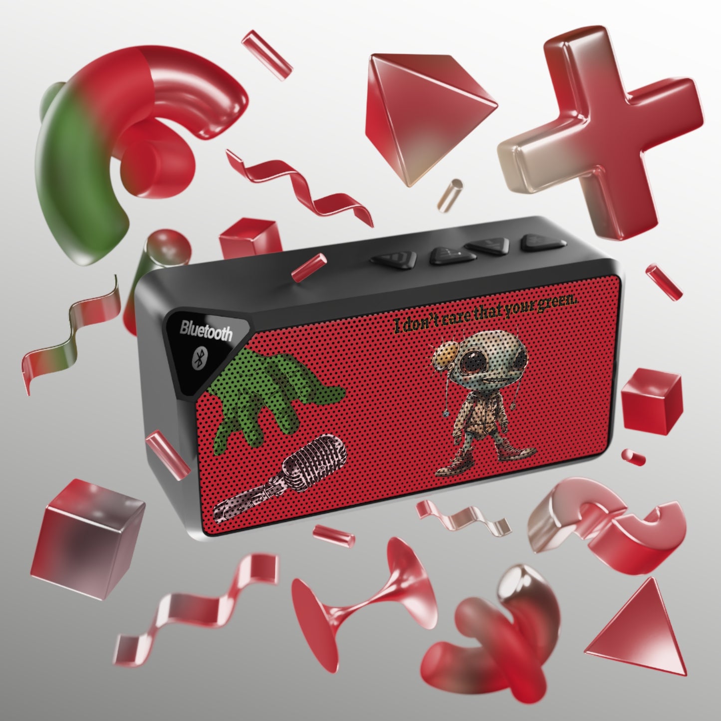 I don't care that your green - Jabba Bluetooth Speaker (dark red)