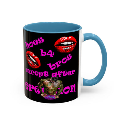hoes b4 bros - Accent Mug (black)