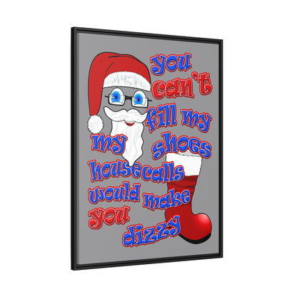santa's shoes - framed canvas art (grey)
