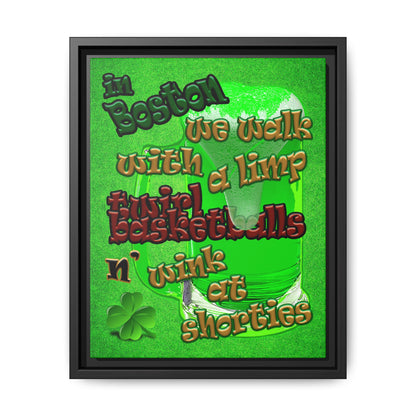 celtics logo - framed canvas art (green turf)