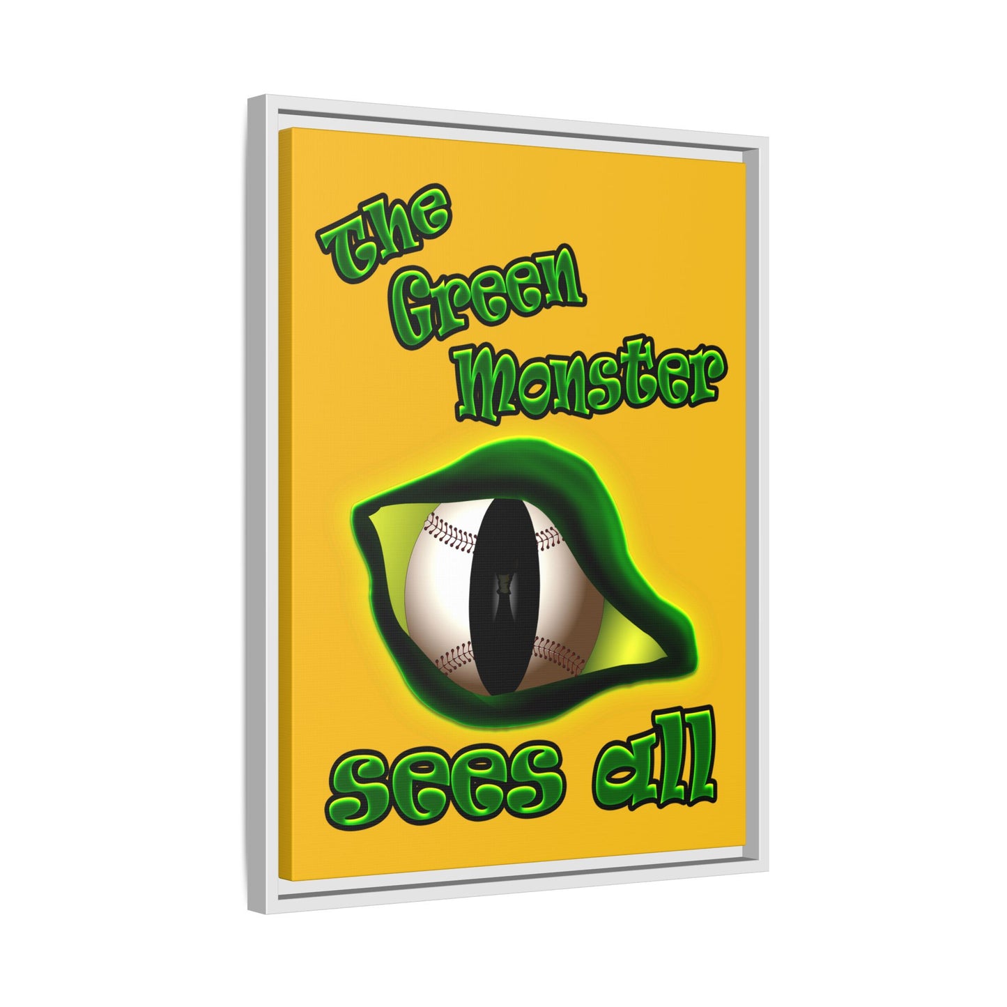 green monster - framed canvas art (yellow)