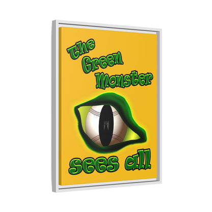 green monster - framed canvas art (yellow)