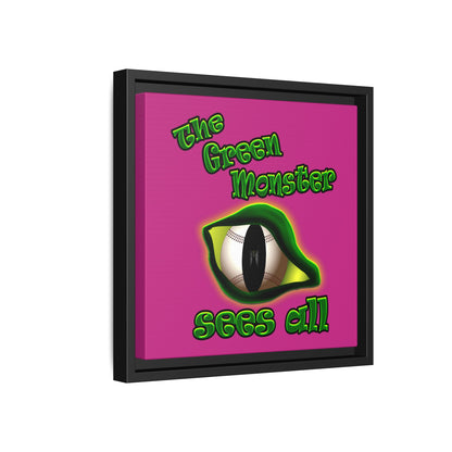 green monster - framed canvas art (pink)