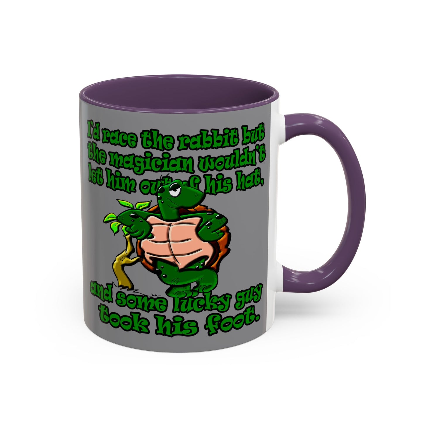 turtle race - Accent Mug (grey)