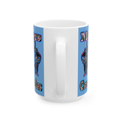 em cee squared - White Mug (light blue)