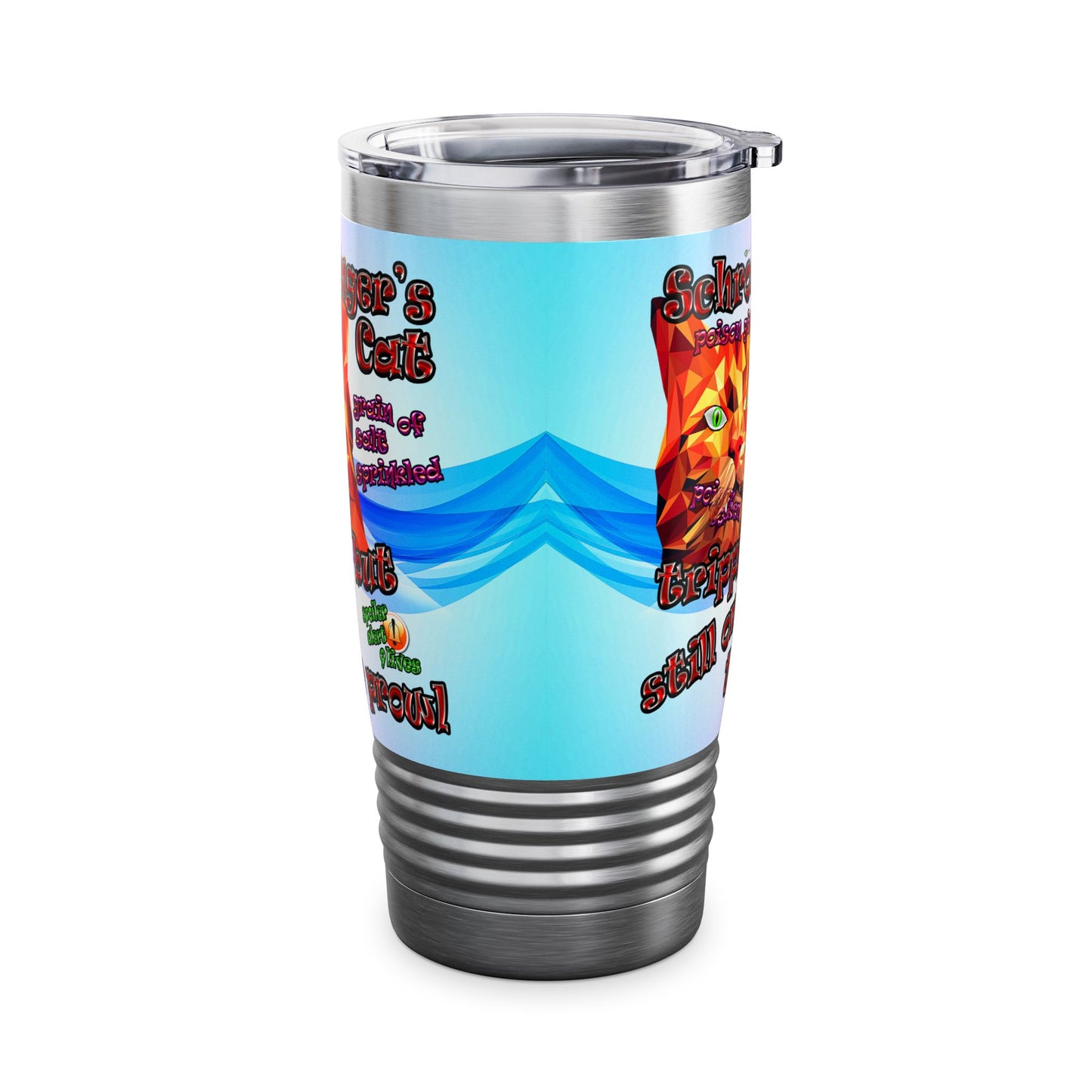 schrodinger's cat - Ringneck Tumbler, 20oz (light blue-pink wave)