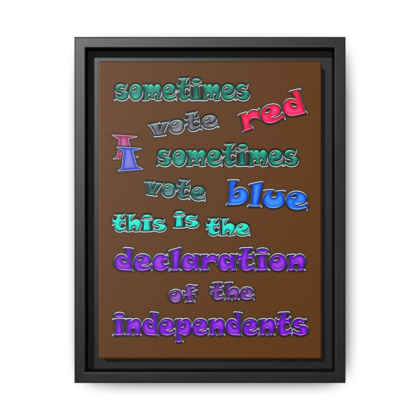 declaration of the independents - framed canvas art (brown)