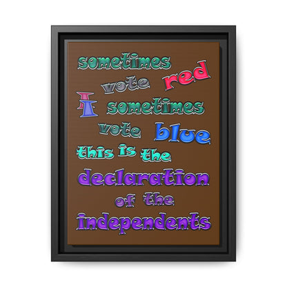 declaration of the independents - framed canvas art (brown)