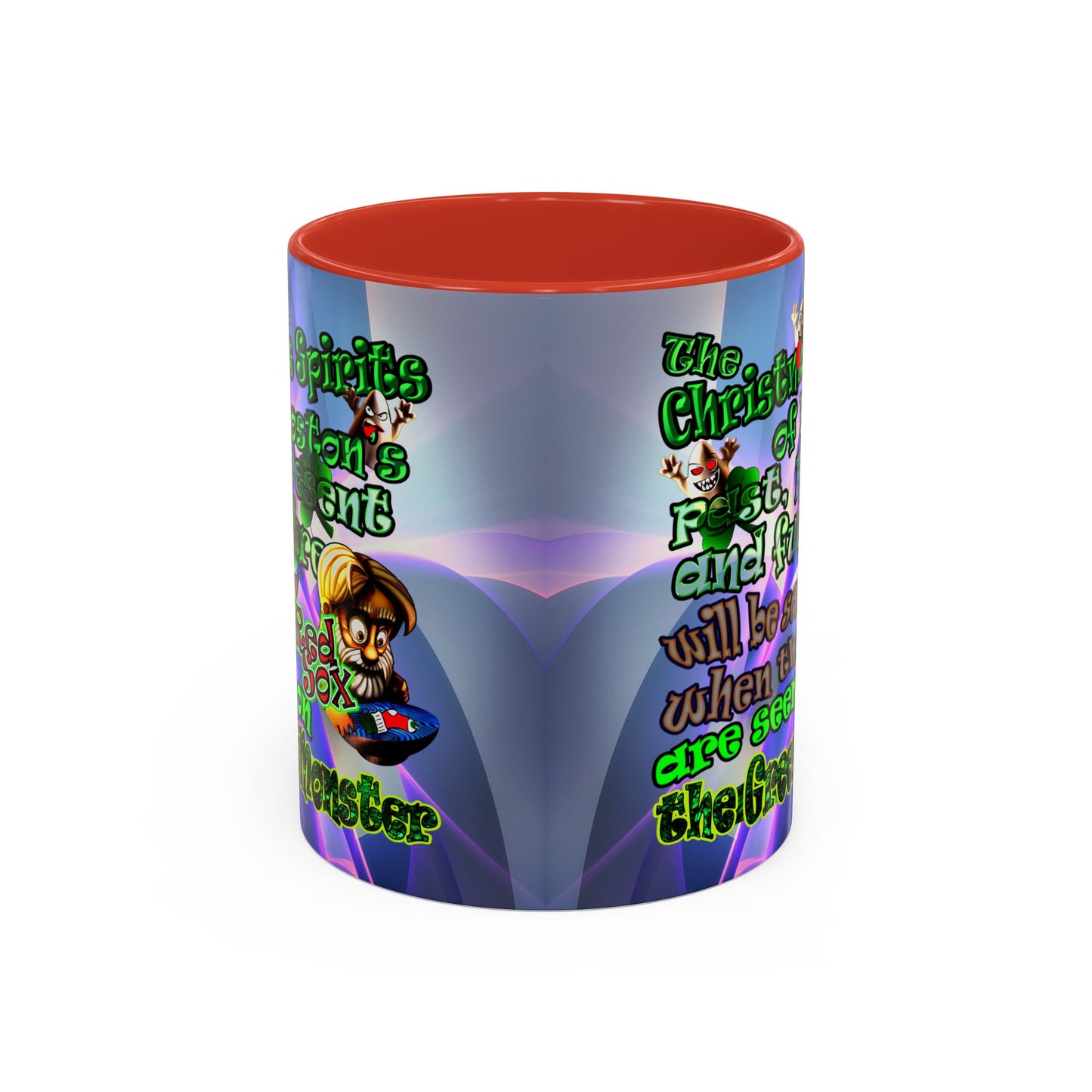 christmas spirits of boston - Accent Mug (grey-pink wave)
