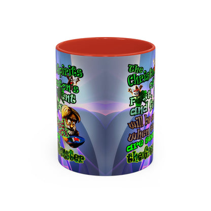 christmas spirits of boston - Accent Mug (grey-pink wave)