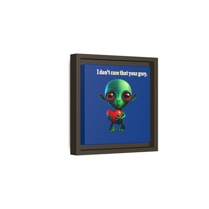 I don't care that your grey - framed canvas art (dark blue)