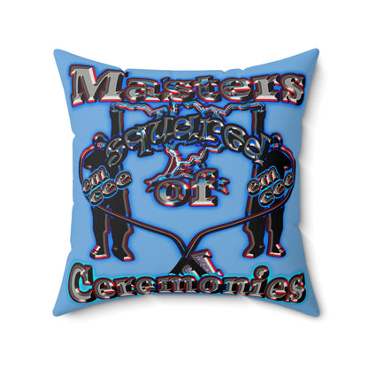 em cee squared - Faux Suede Square Pillow - (light blue)